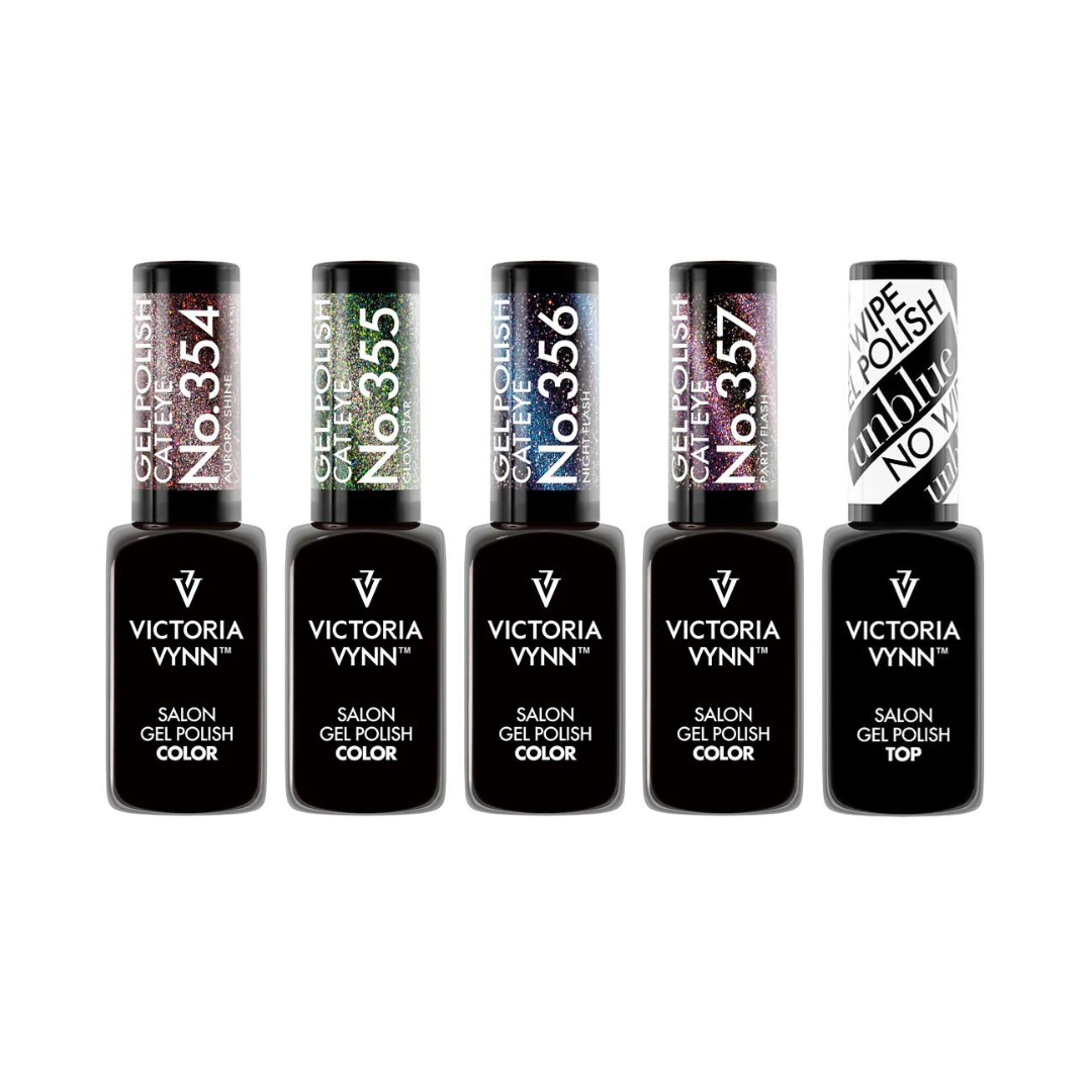 Victoria Vynn™ - Salon Gel Polish | Cat Eye 4-pack + GRATIS Top Coat No Wipe Unblue Houdbaarheidsdatum 11/2025 top coat 10/2025