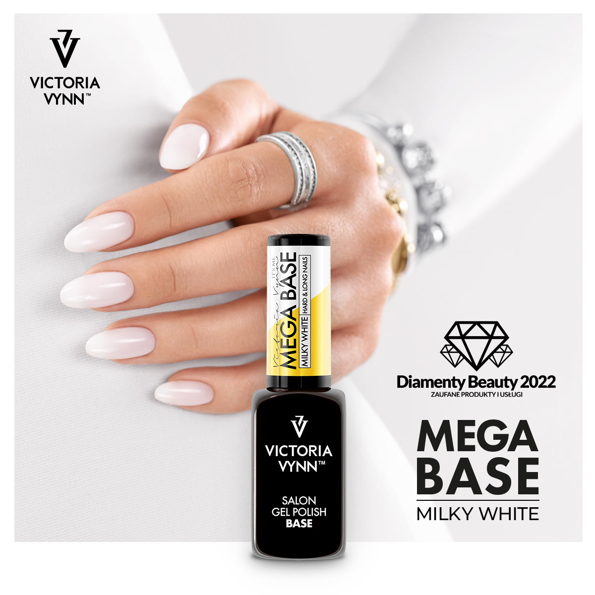 Victoria Vynn™ - MEGA Base (rubberbase) | #Milky White 8 ml HEMA/TPO/DI-HEMA VRIJ Houdbaarheidsdatum 03/2027