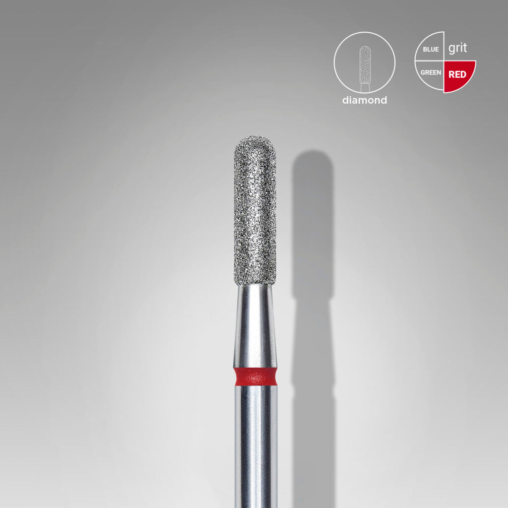 Staleks™ Diamond Nail Drill Bit red afgerond "Cylinder" EXPERT FA30R023/8