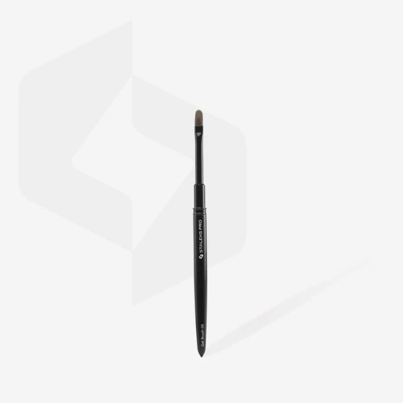 Staleks Pro NBE-06 gelpenseel van 6 mm met zwart handvat, zonder beschermdop