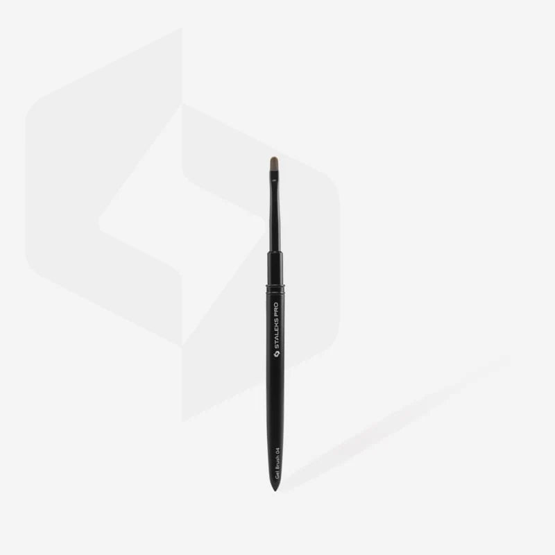 Staleks Pro NBE-04 gelpenseel van 4 mm met zwart handvat, zonder beschermdop
